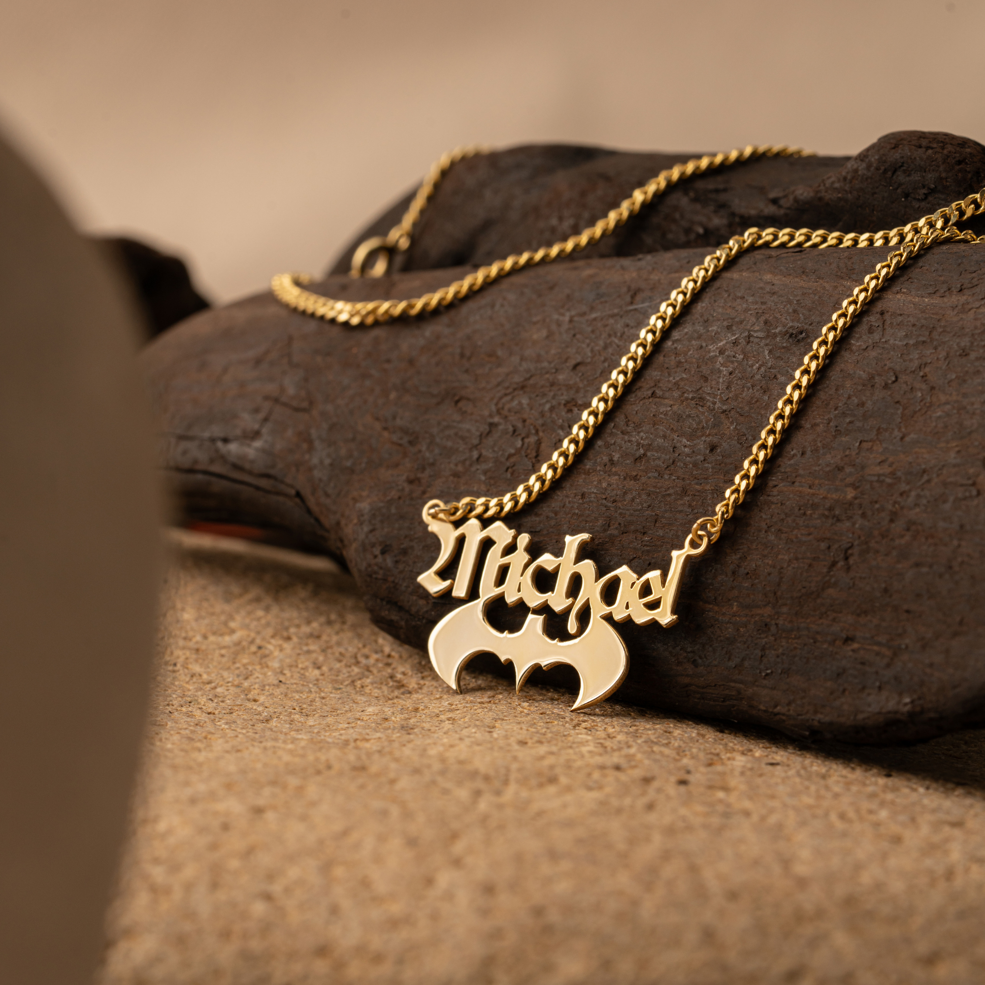 Custom Vampire Bat Name Necklace – Personalized Gothic Jewelry by UXV