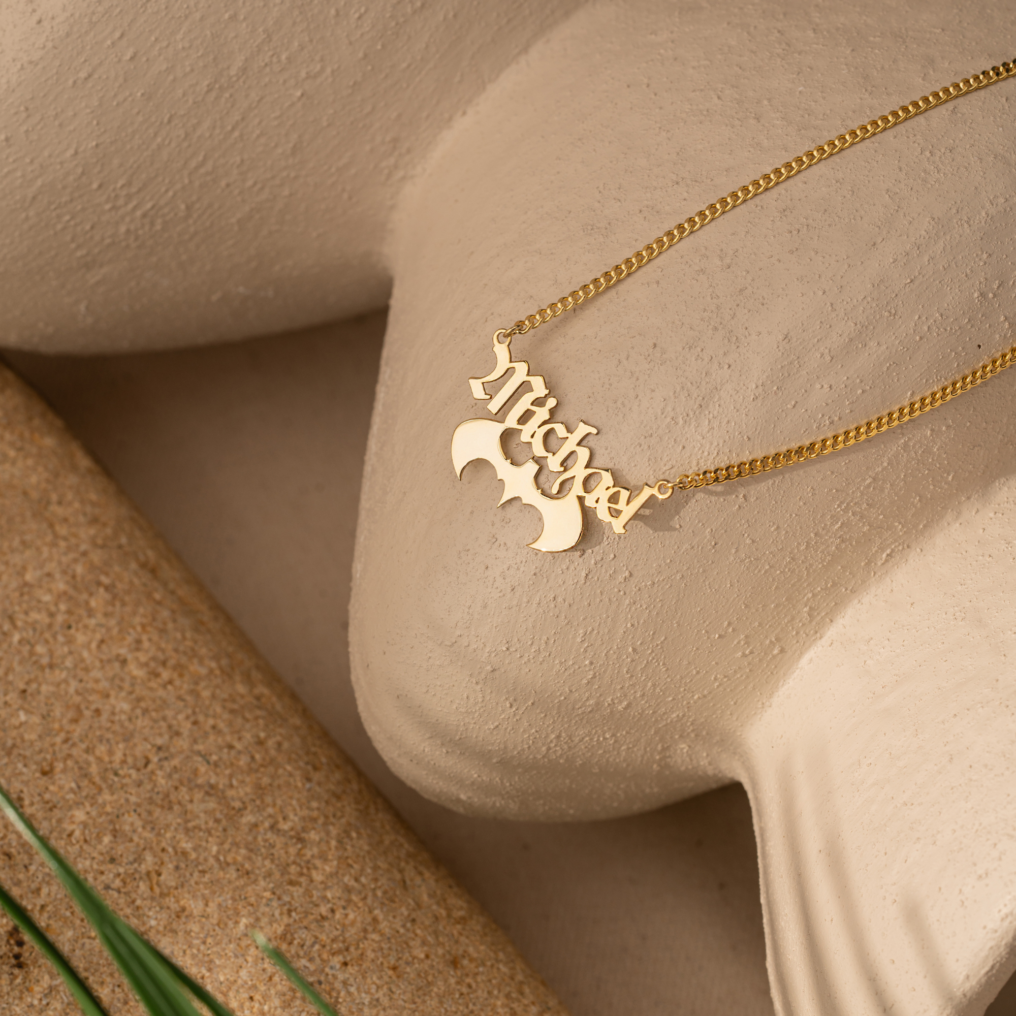 Custom Vampire Bat Name Necklace – Personalized Gothic Jewelry by UXV