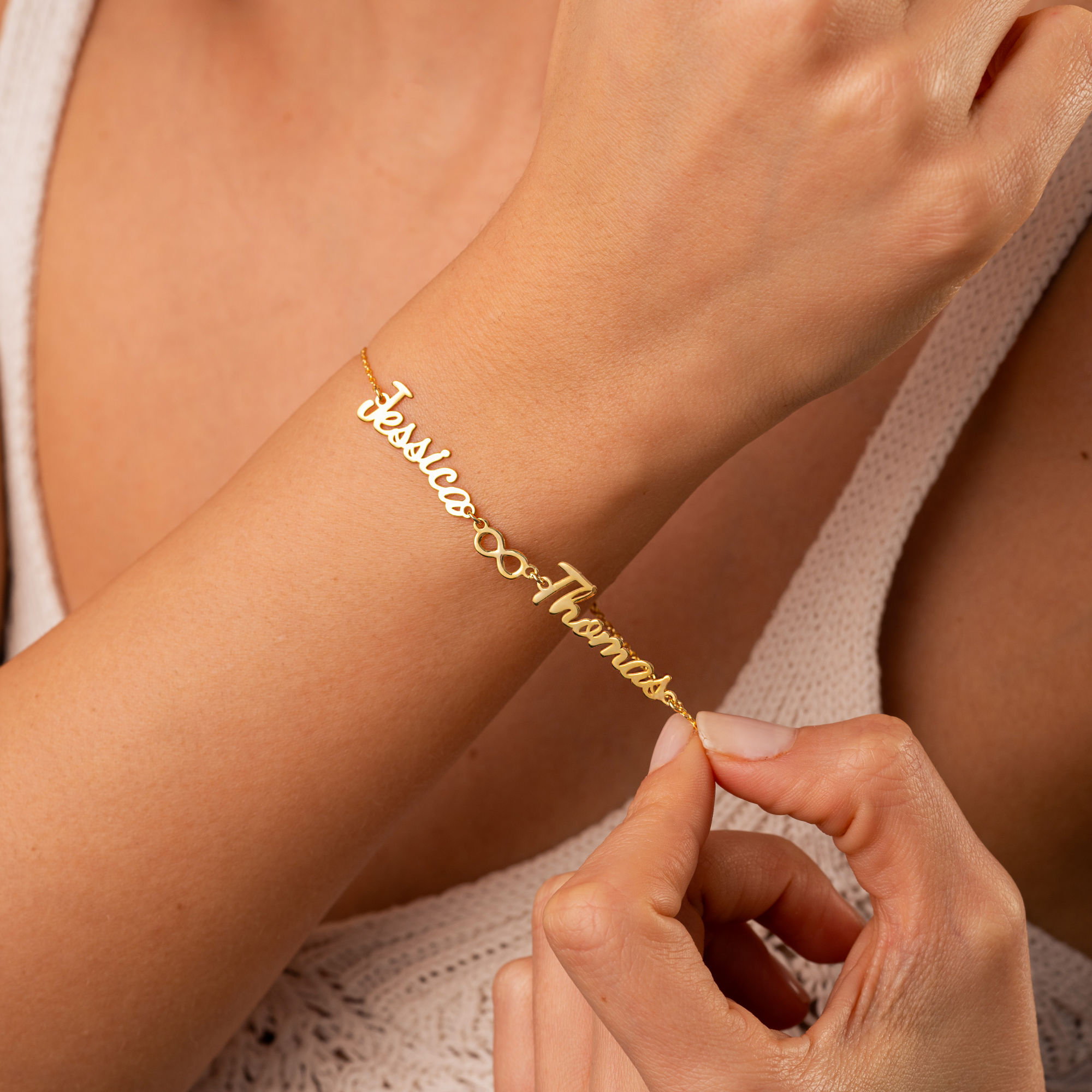Couple Name Bracelet – Infinity Symbol Jewelry by UXV