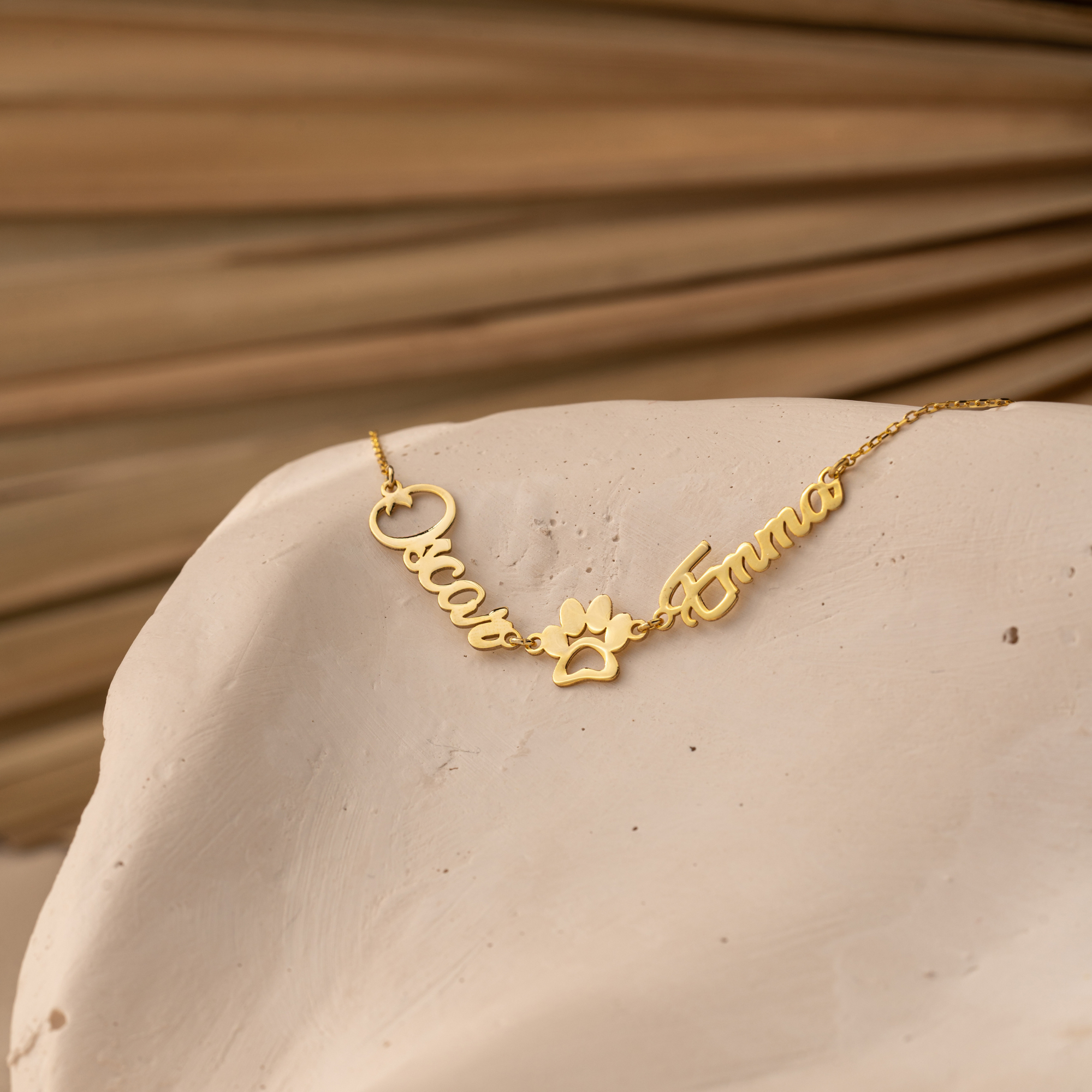 Two Name Bracelet – Paw Symbol Jewelry by UXV