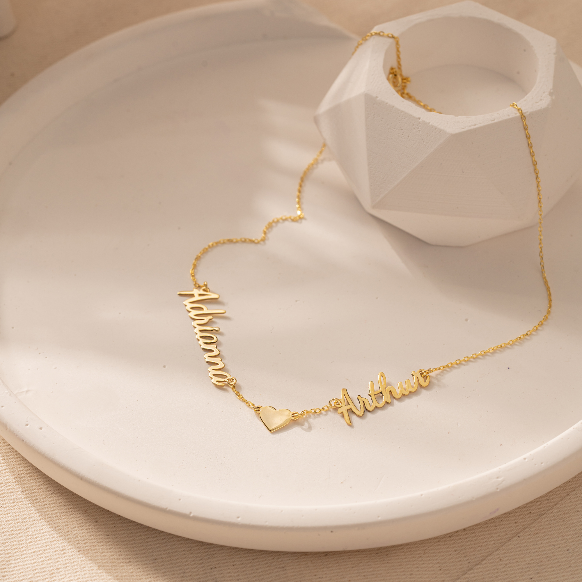Two Name Necklace with Heart Charm | Personalized Couples Jewelry (Copy)