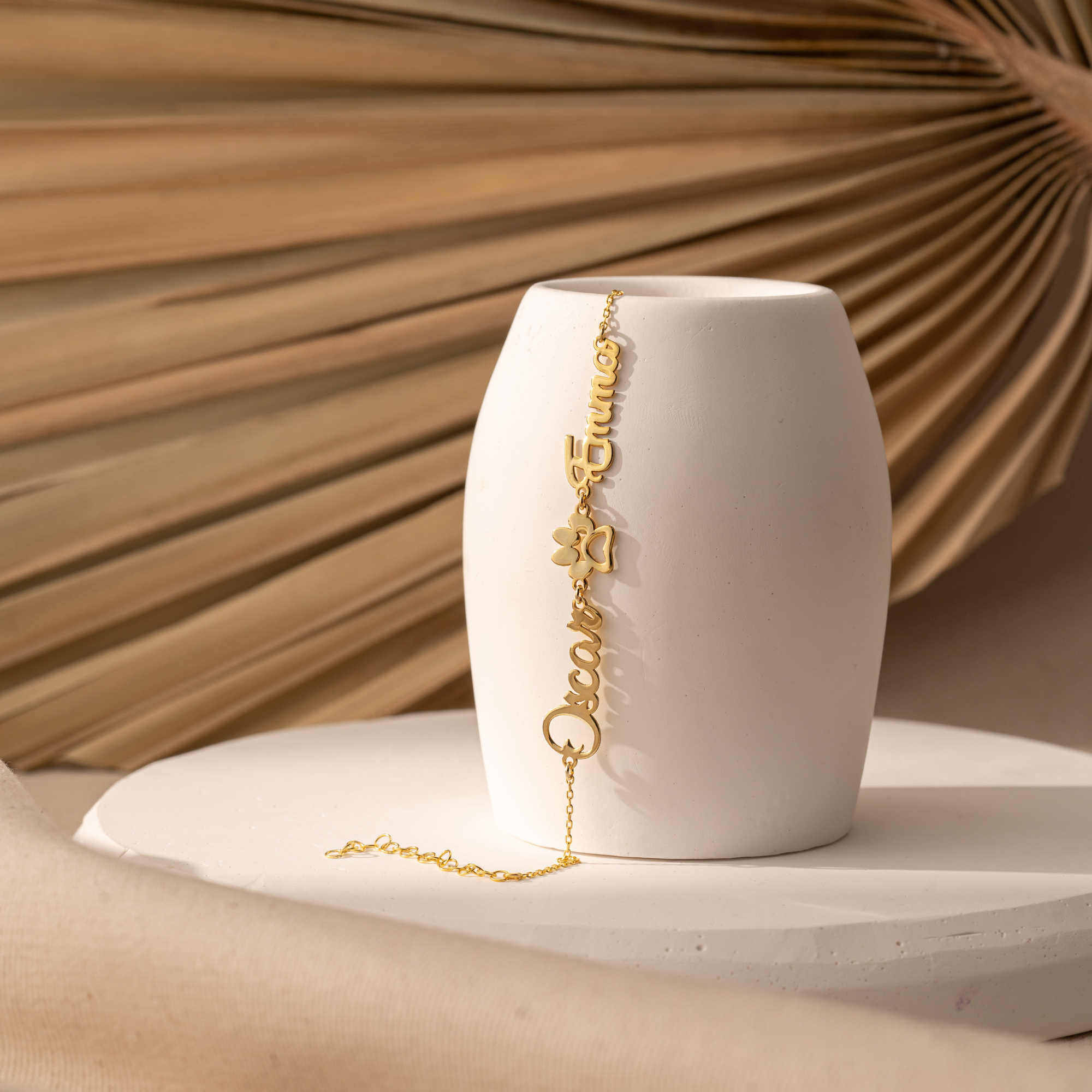 Two Name Bracelet – Paw Symbol Jewelry by UXV