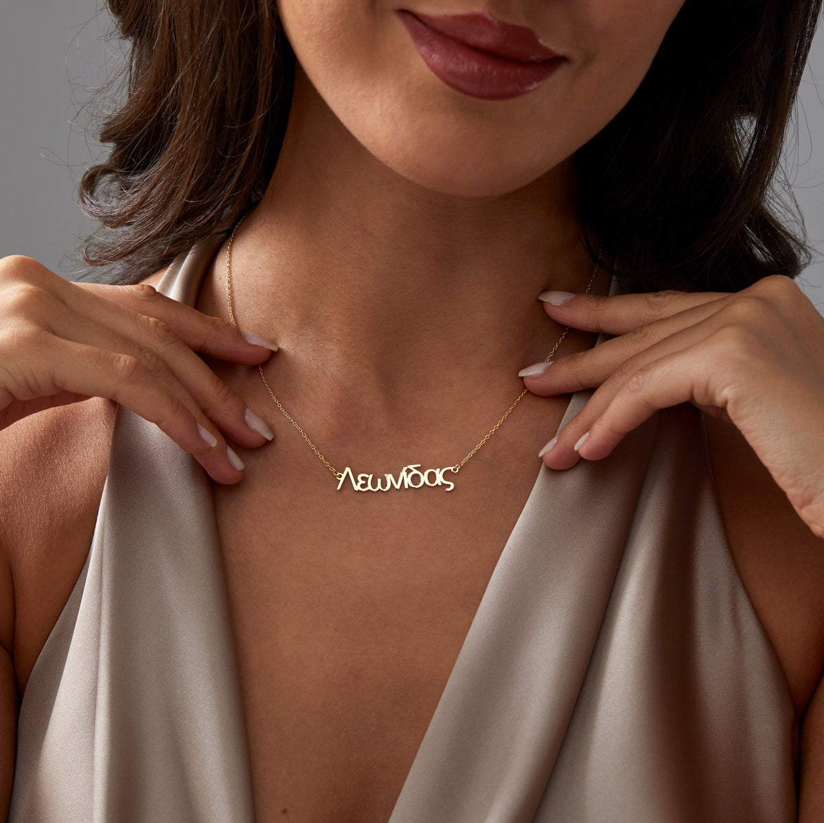 14K Gold Greek Baptism Necklace | Real Gold Christening Gift with Godchild’s Name in Yellow, Rose & White Gold