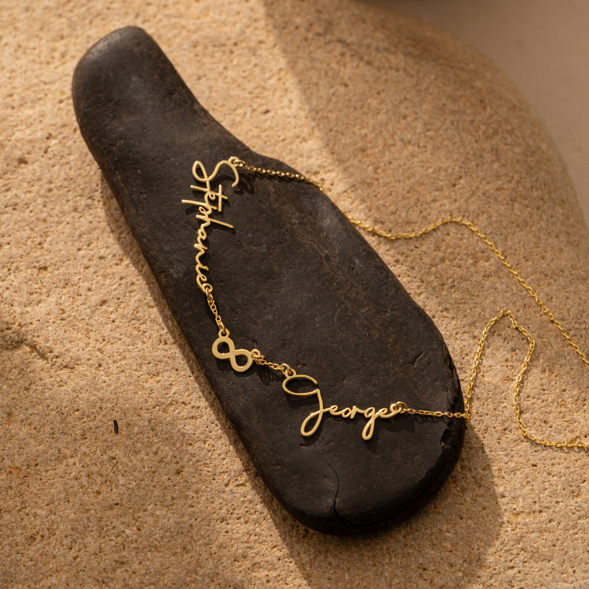 Custom Multi Name Necklace with Symbol Connector | Personalized Family Jewelry