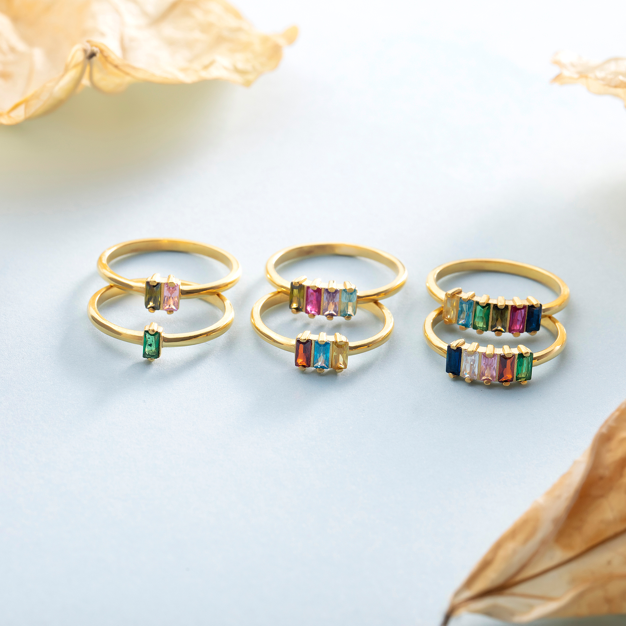 Baguette Birthstone Ring β Custom Family Birthstone Jewelry by UXV