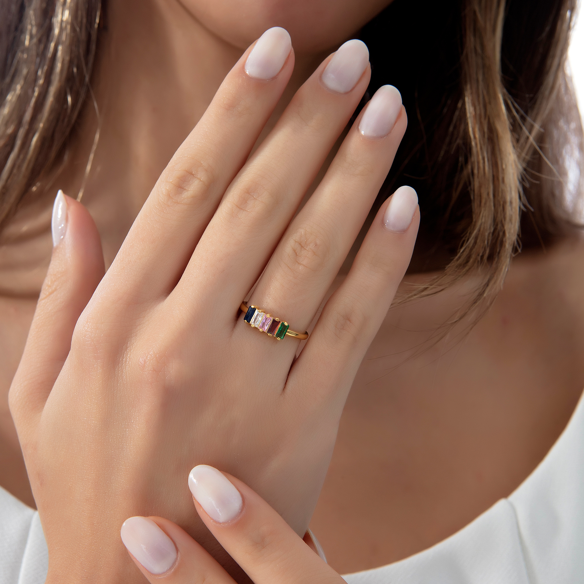 Baguette Birthstone Ring β Custom Family Birthstone Jewelry by UXV