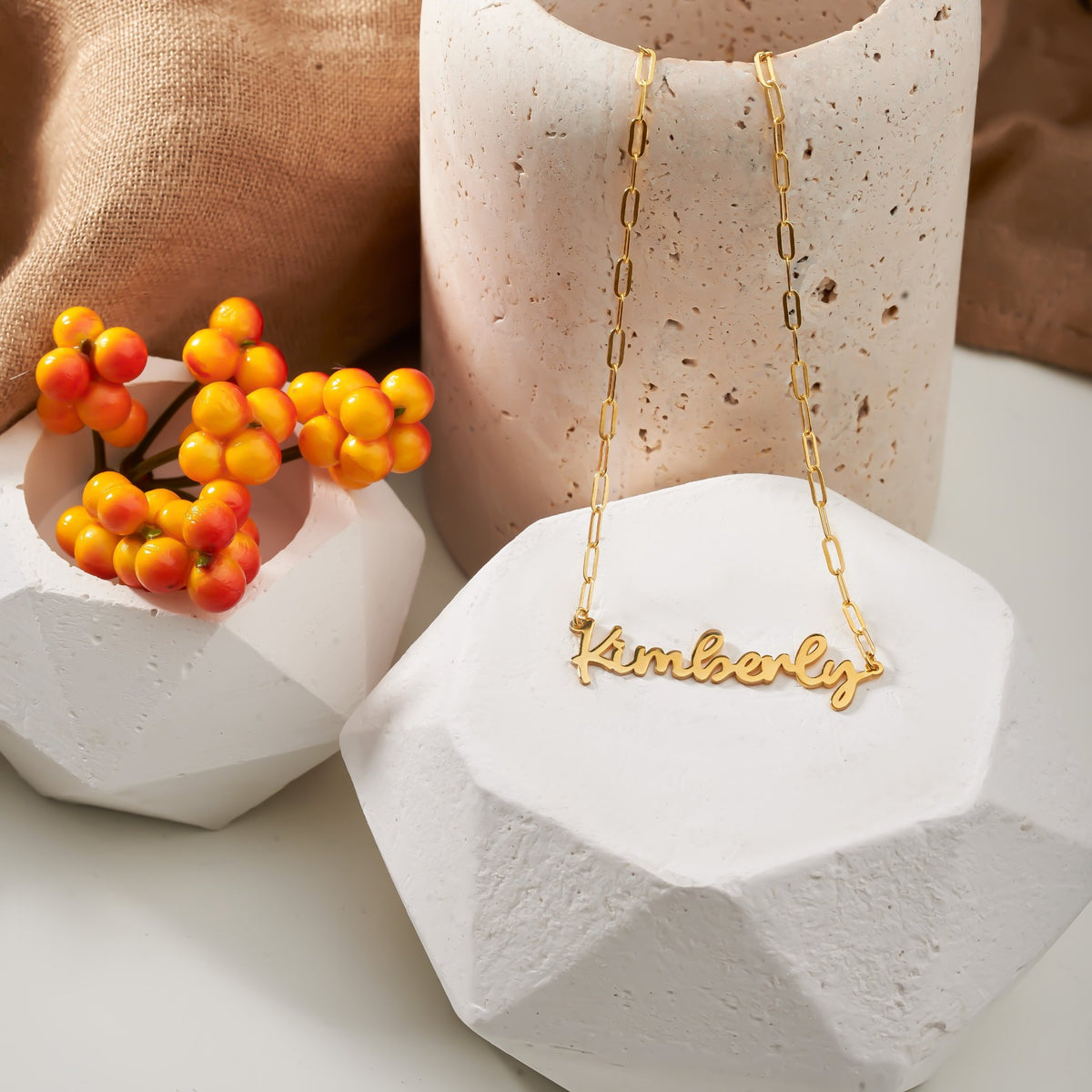 Graduation Name Necklace | Class of 2027 Script Nameplate Gift in Sterling Silver & 14K Gold Vermeil
