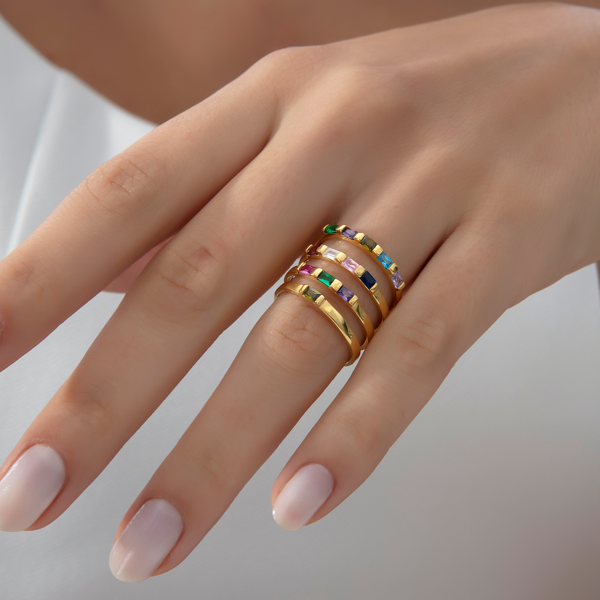 Family Birthstone Ring – Custom Multi Stone Gold Ring by UXV