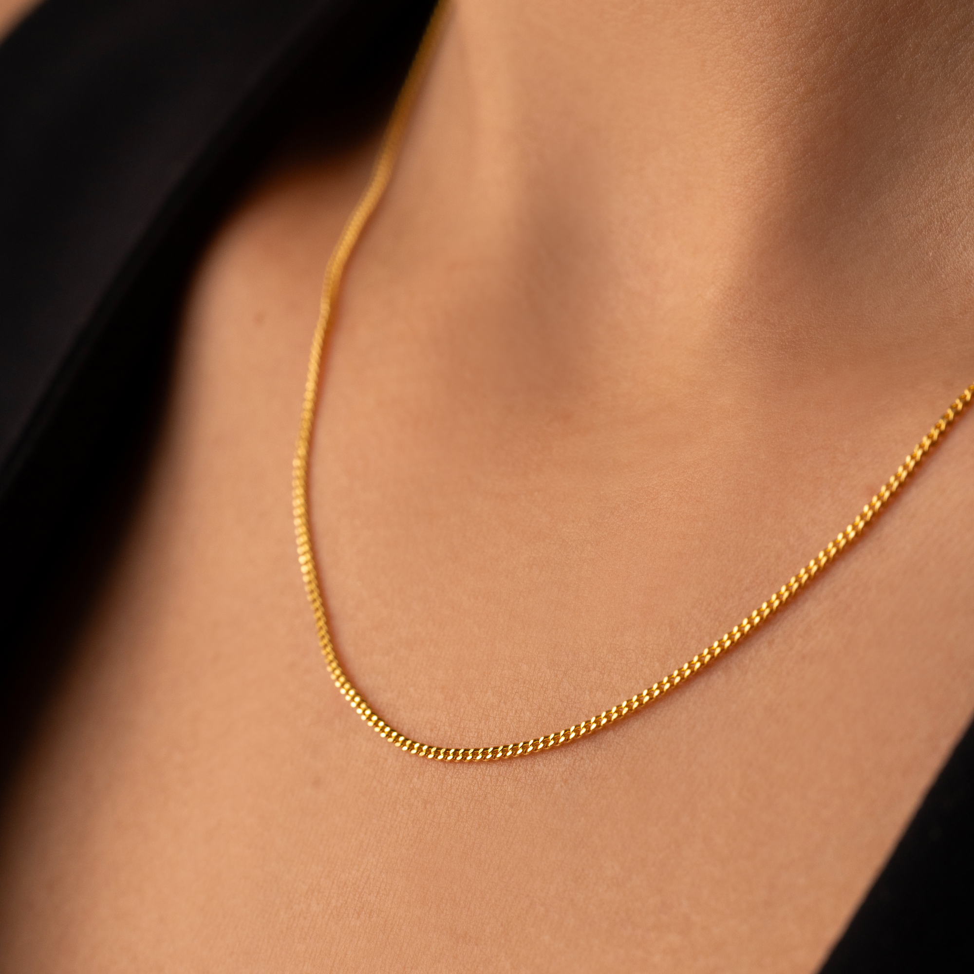 Thin Curb Chain Necklace – 1.20mm | UXV Jewelry