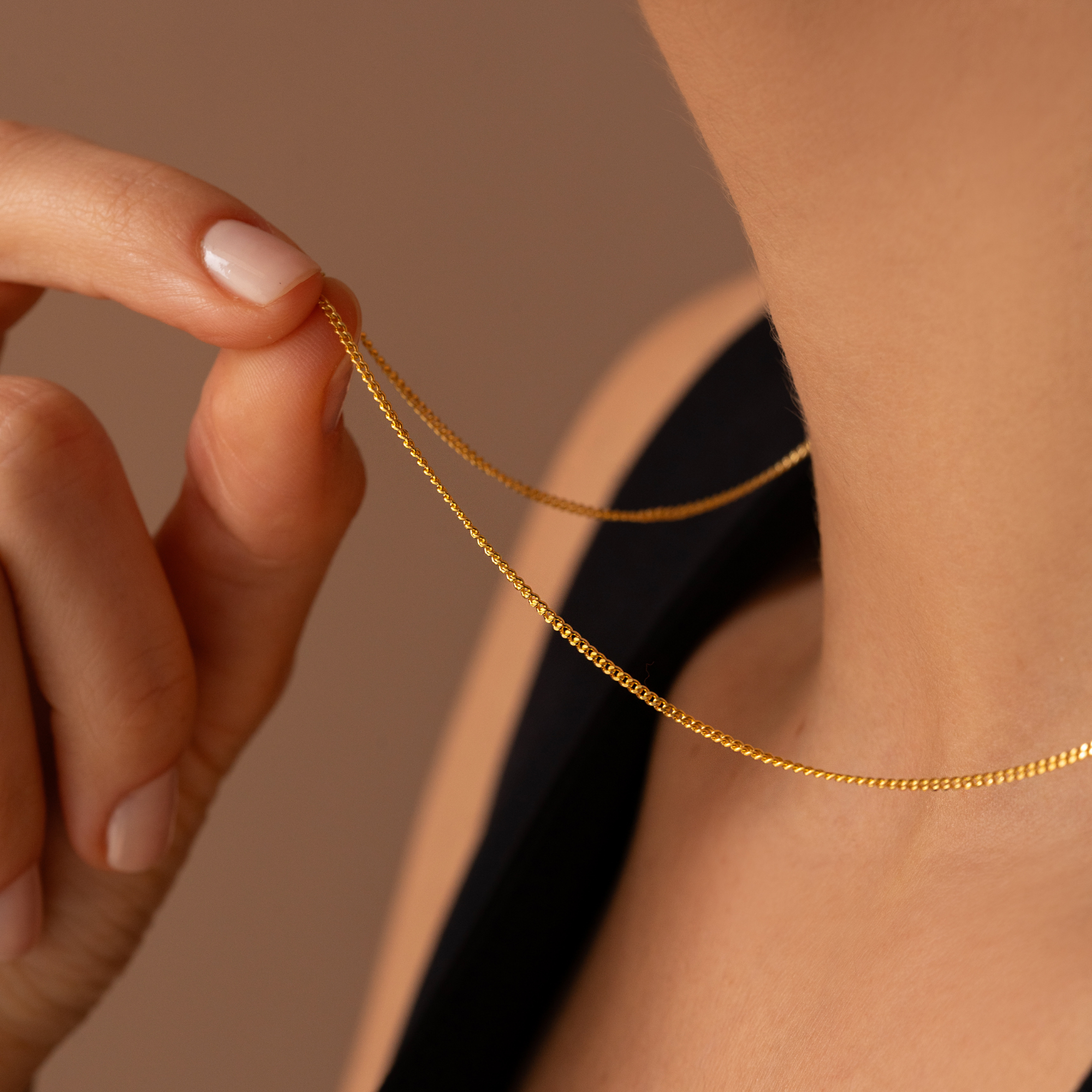 Thin Curb Chain Necklace – 1.20mm | UXV Jewelry