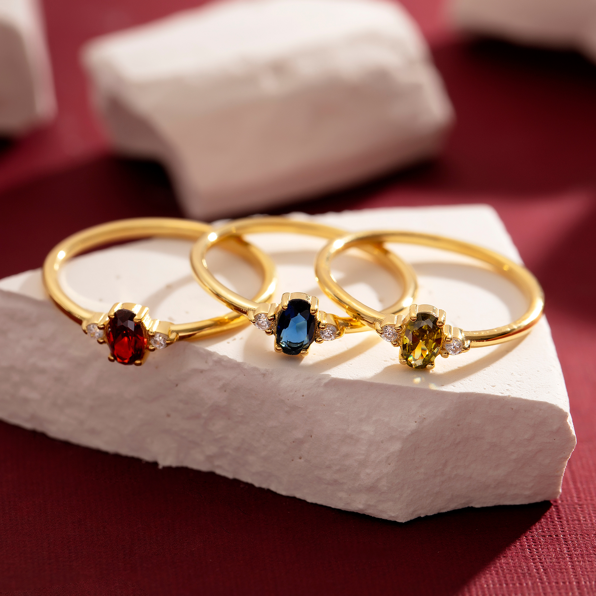 Birthstone Ring – Personalized Gold Birthstone Jewelry by UXV