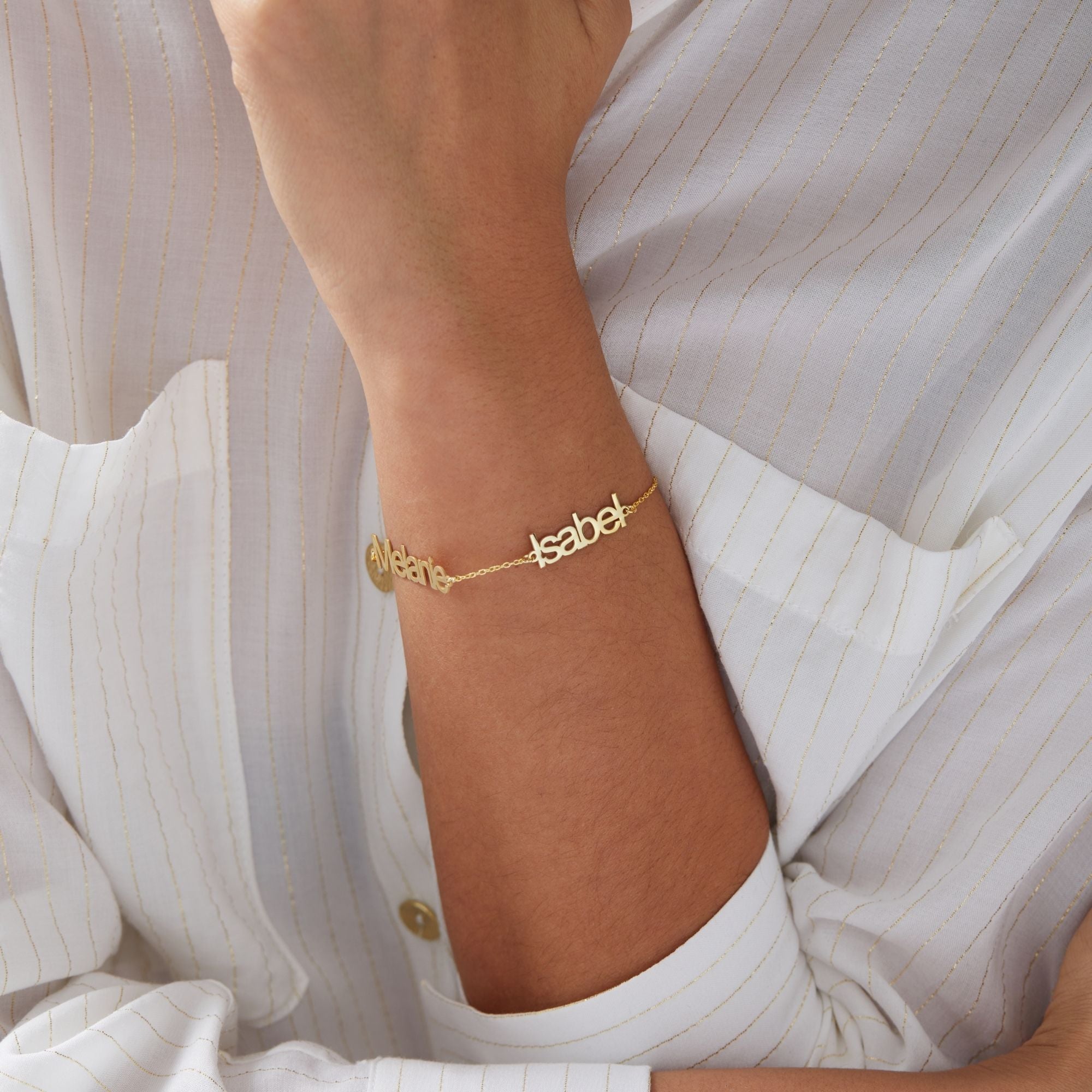 Personalized Double Name Bracelet & 2 Names Custom Bracelet – UXV Jewelry