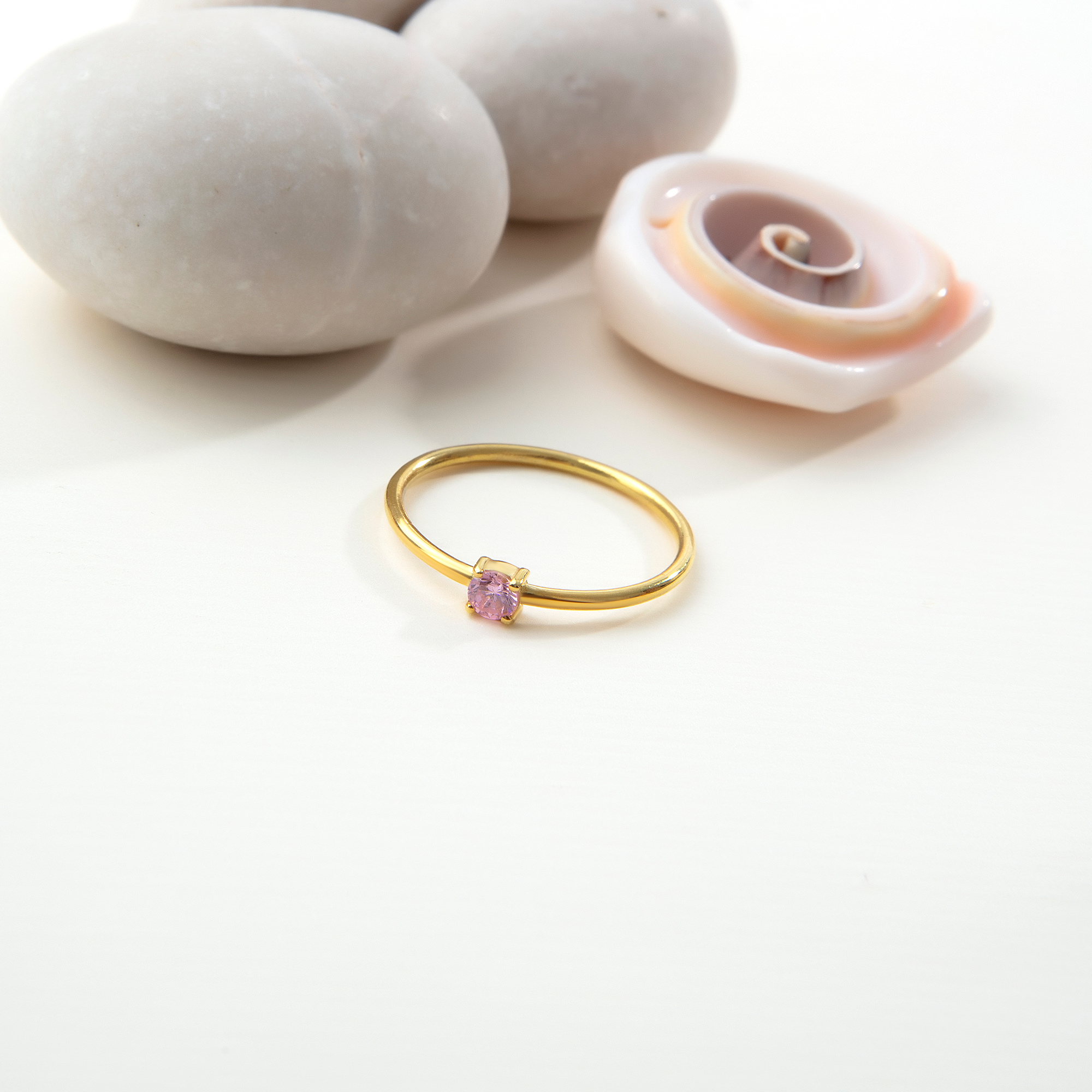 Custom Birthstone Ring | Dainty 14K Gold Vermeil | Personalized Gift