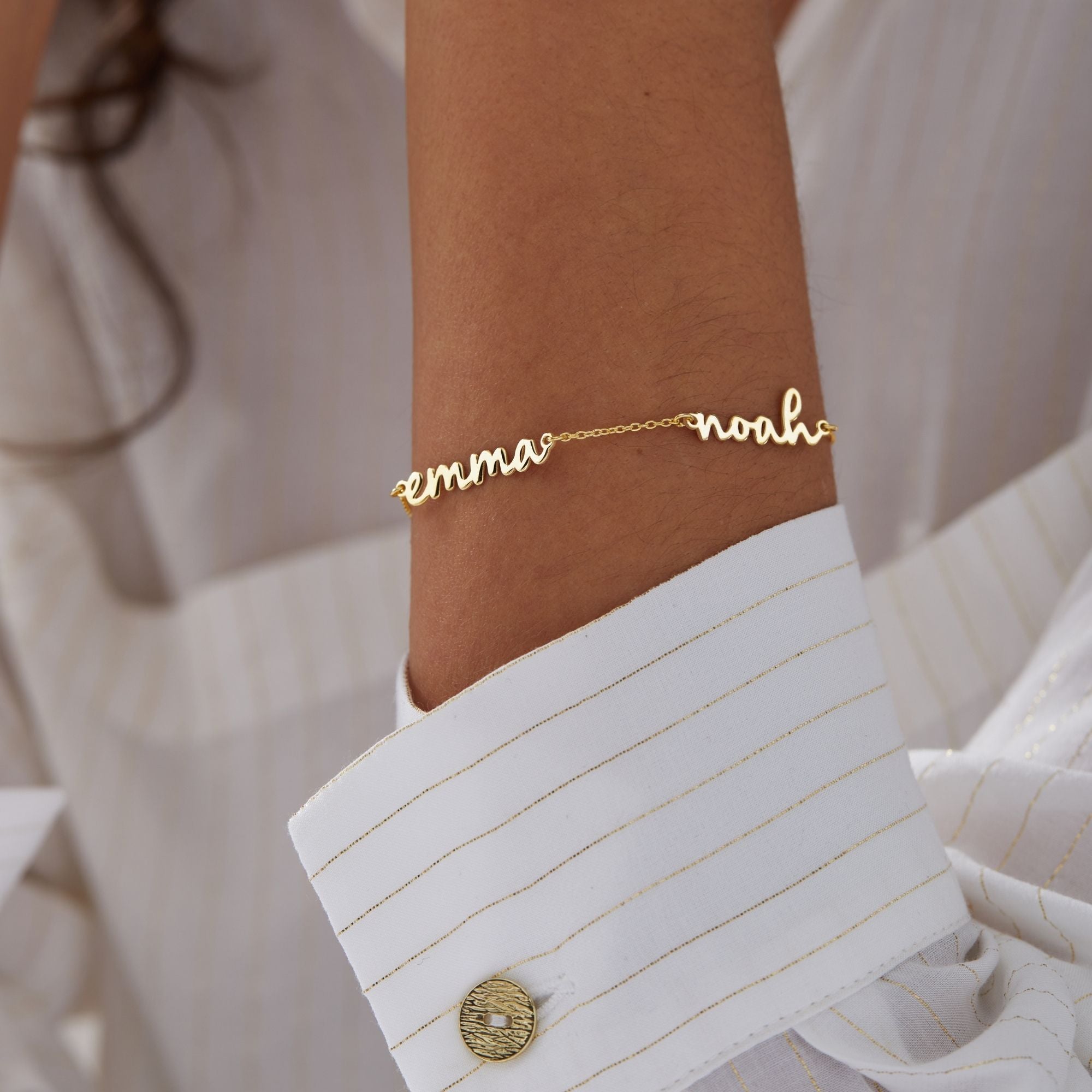 Personalized Double Name Bracelet & 2 Names Custom Bracelet – UXV Jewelry