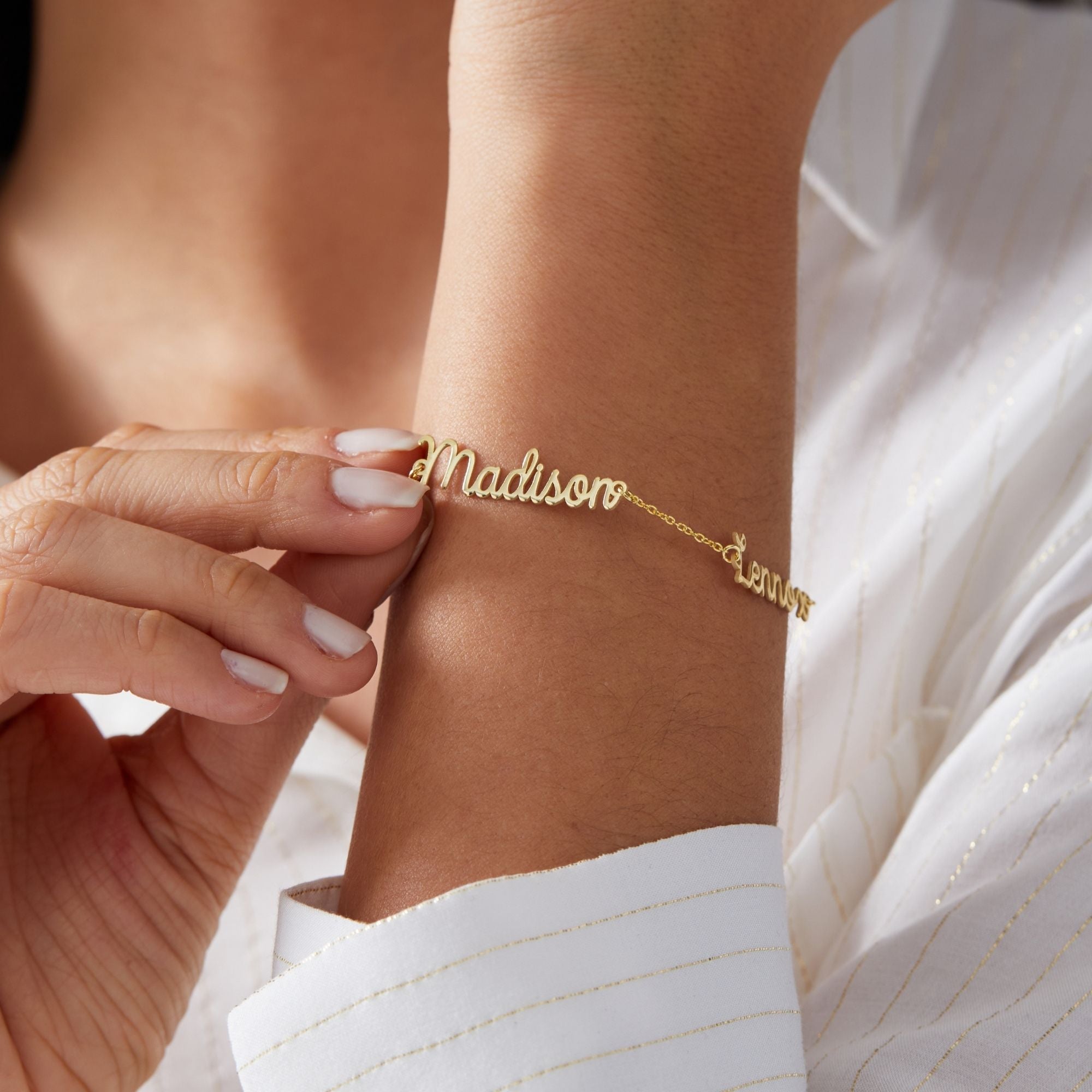 Personalized Double Name Bracelet & 2 Names Custom Bracelet – UXV Jewelry