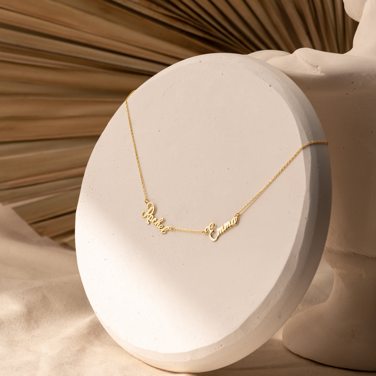 Double Name Necklace | Mom Necklace with Kids Names in Sterling Silver & 14K Gold Vermeil