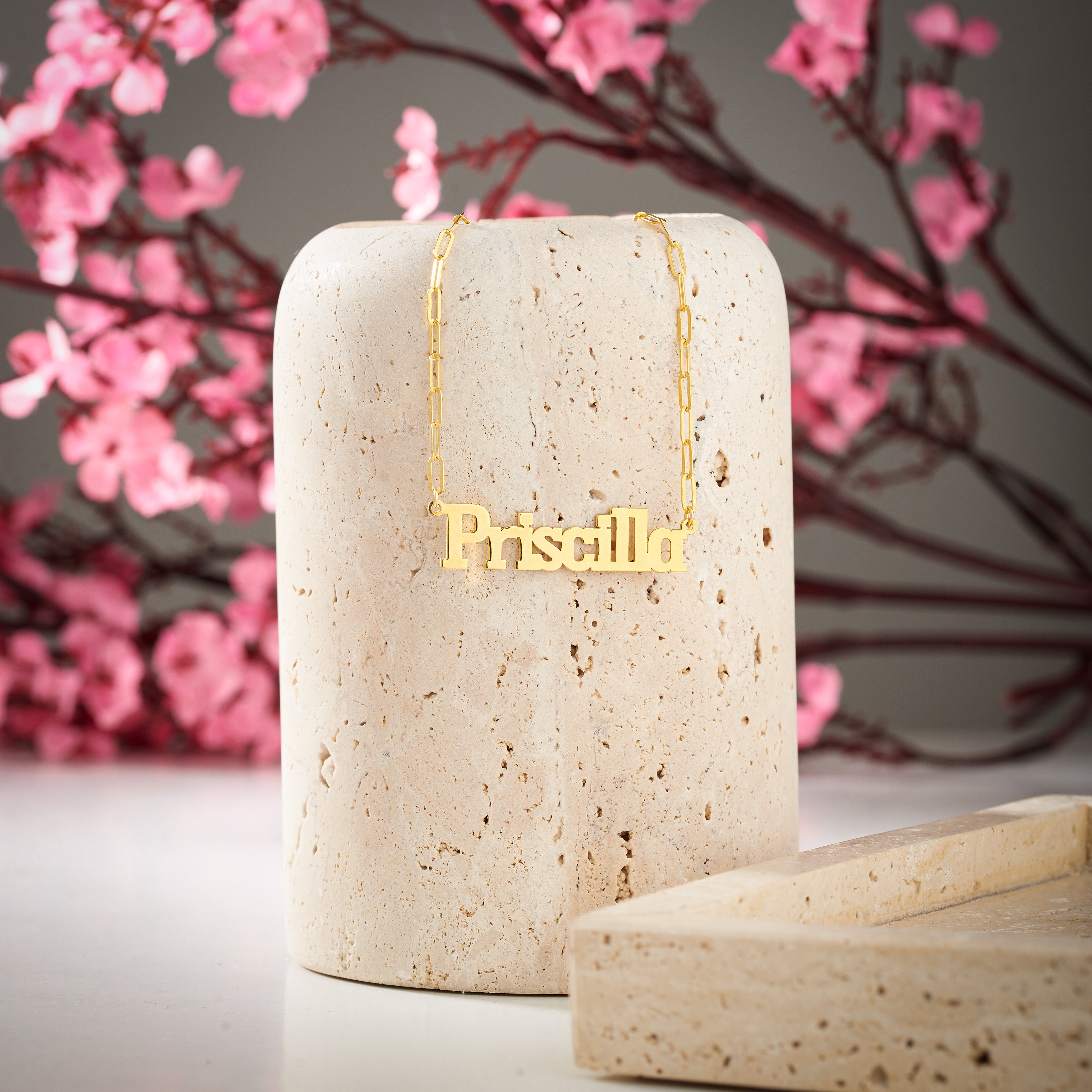 Custom Name Necklace with Paperclip Chain