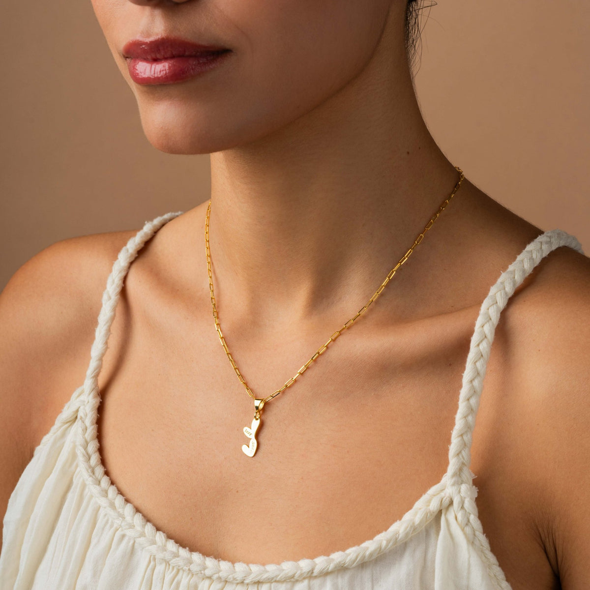 Double Heart Necklace | Stacked Heart Pendant Engraved with Two Names in Sterling Silver & 14K Gold Vermeil