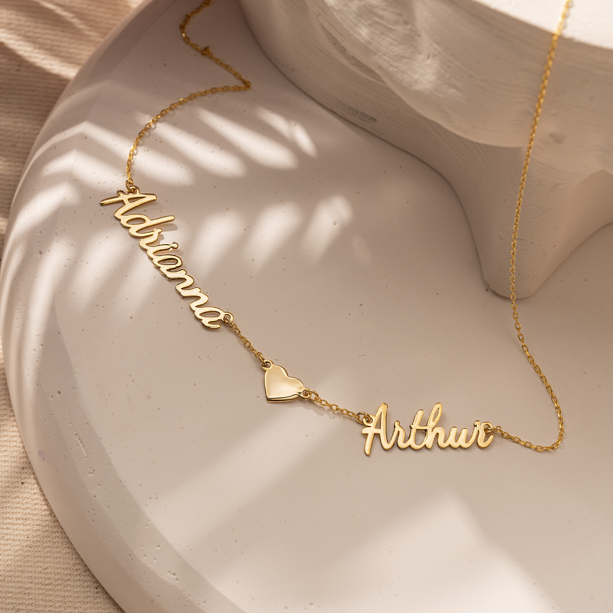 Two Name Necklace with Heart Charm | Personalized Couples Jewelry (Copy)