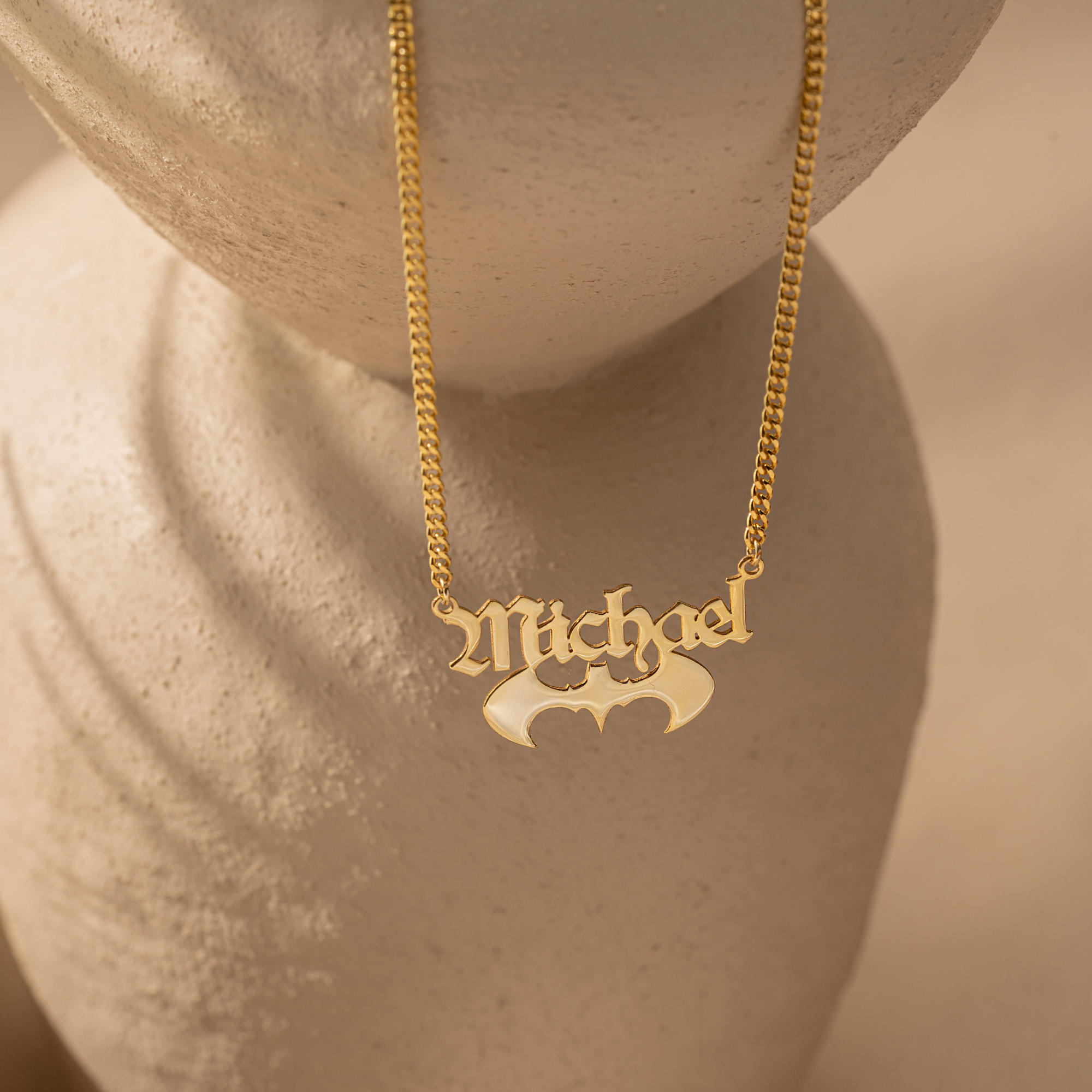 Custom Vampire Bat Name Necklace – Personalized Gothic Jewelry by UXV