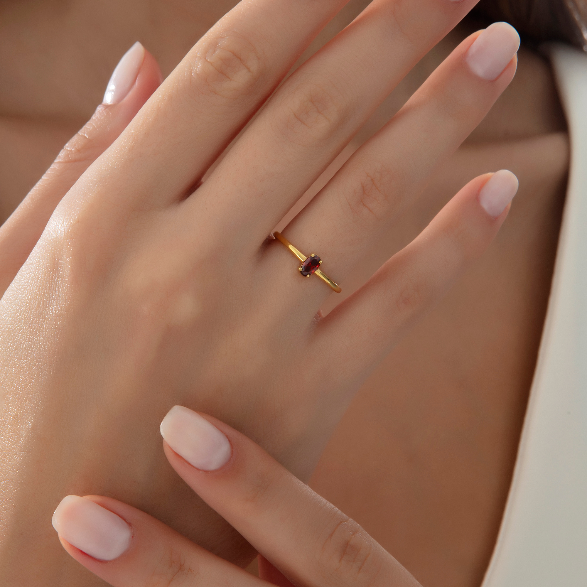 Custom Oval Cut Birthstone Ring – Personalized Gold Gemstone Ring by UXV