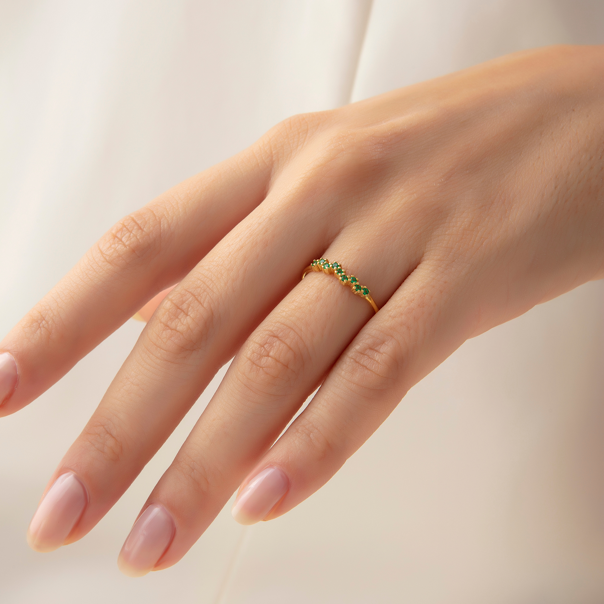 Tiny Multi Birthstone Ring – Dainty Family Birthstone Ring by UXV