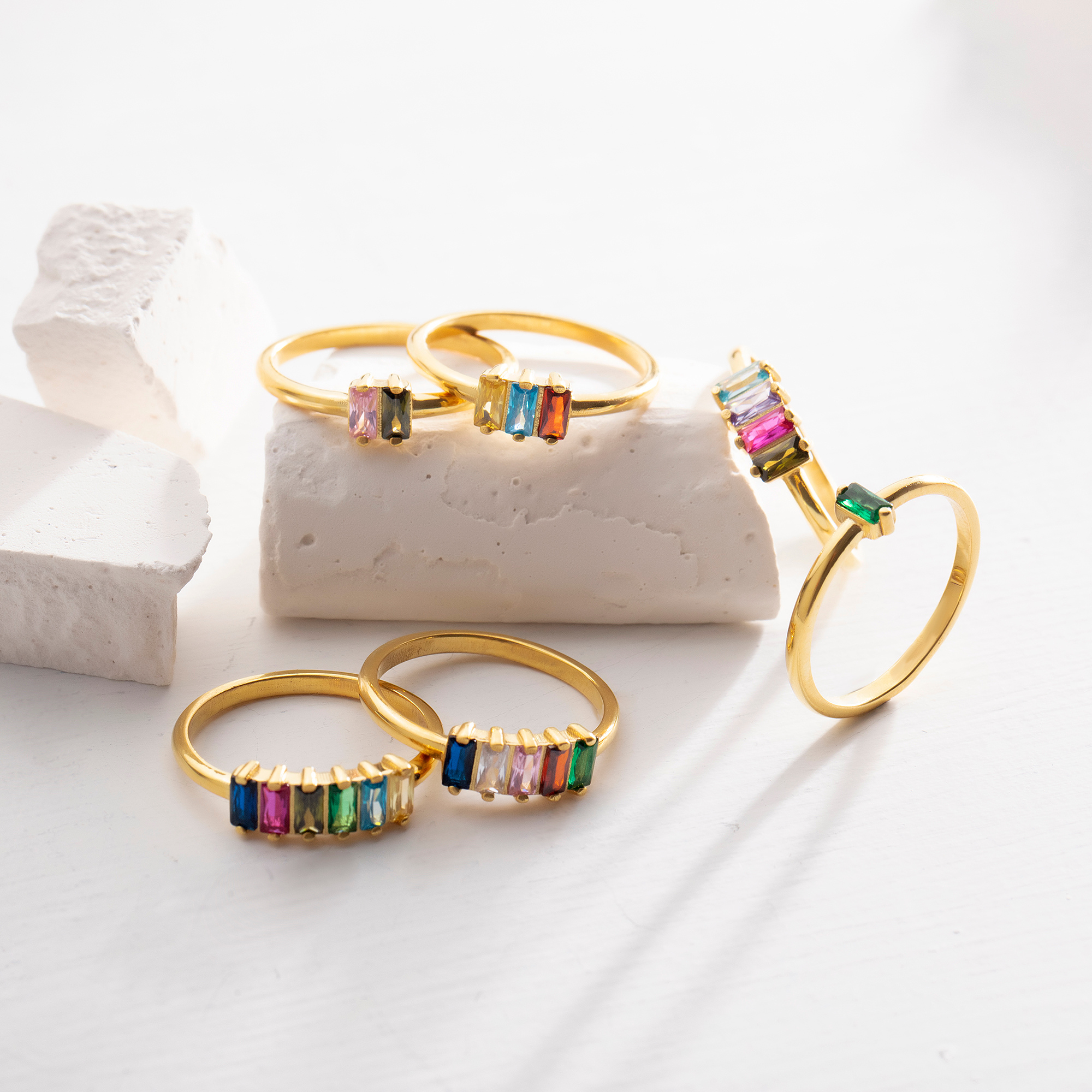 Baguette Birthstone Ring – Custom Family Birthstone Jewelry by UXV