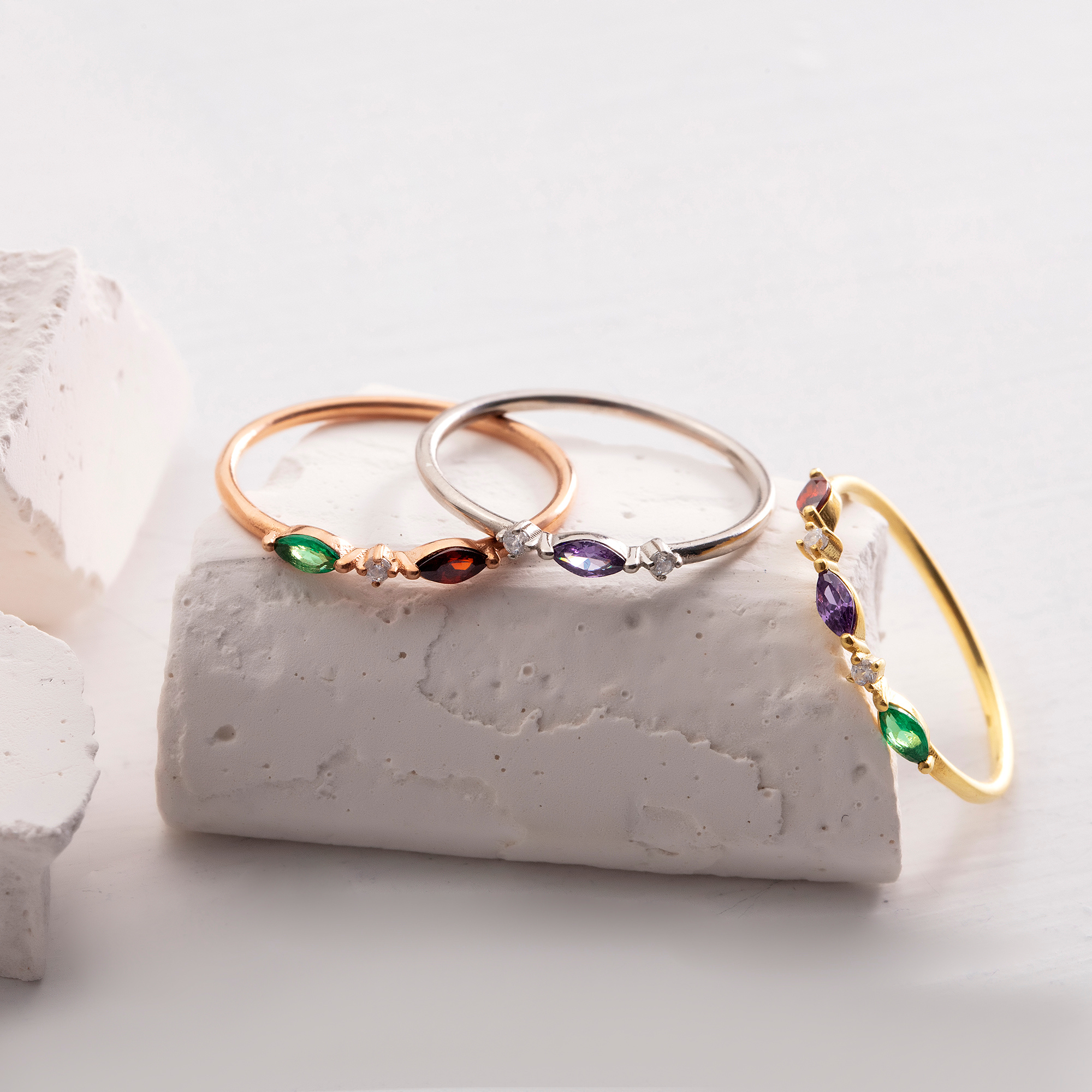 Personalized Family Birthstone Ring – Custom Multi Stone Ring by UXV