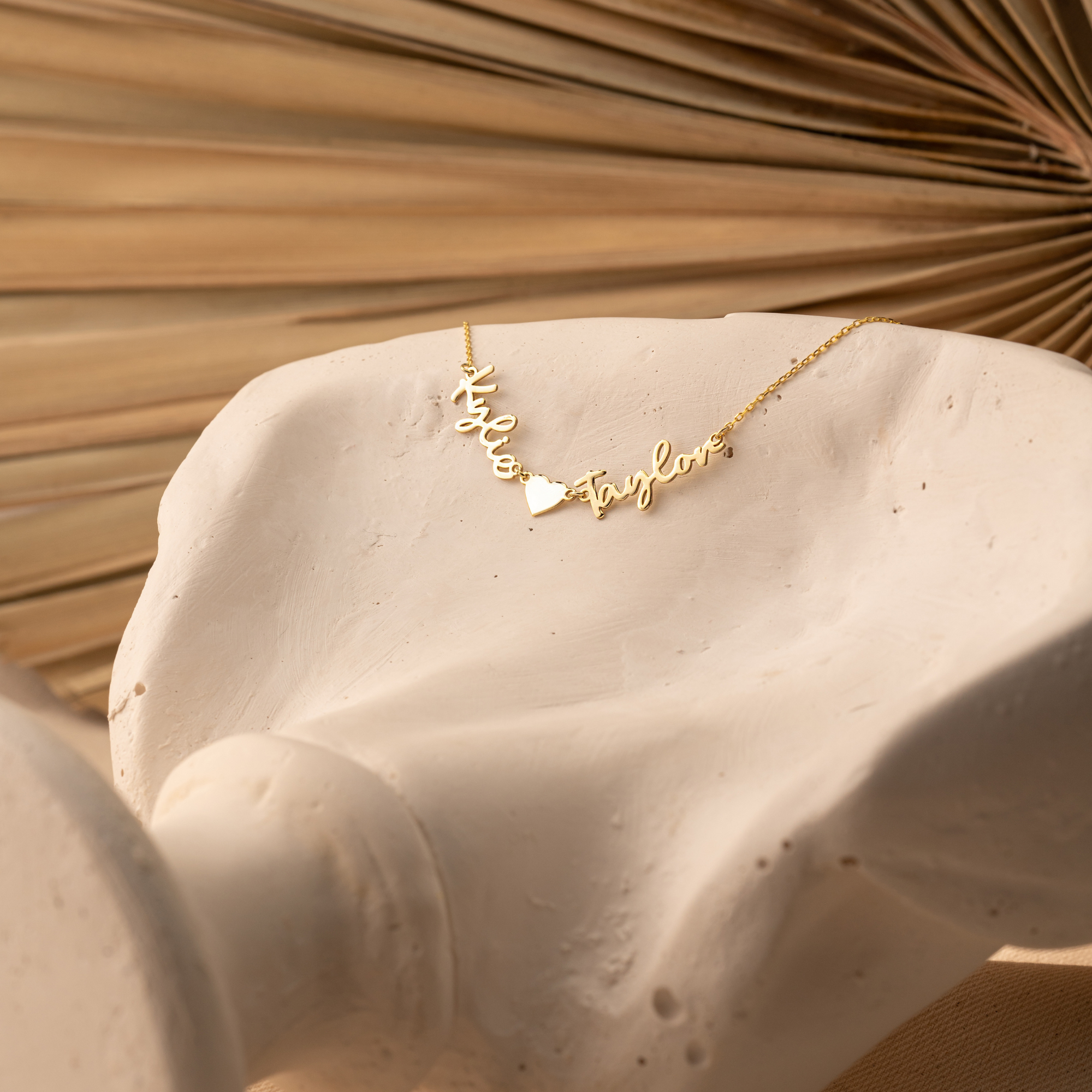Two Name Bracelet with Heart – Personalized Custom Jewelry by UXV