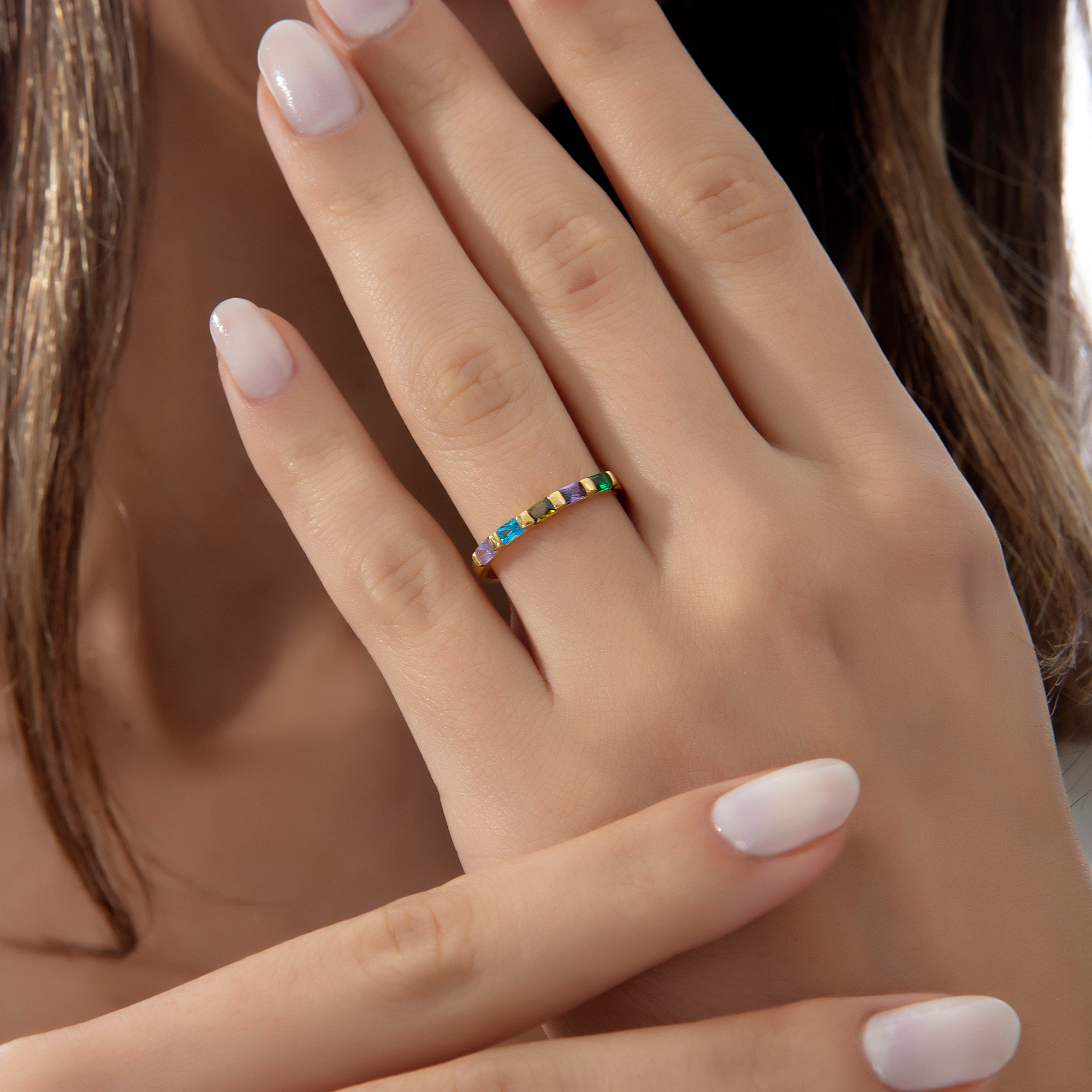 Family Birthstone Ring – Custom Multi Stone Gold Ring by UXV