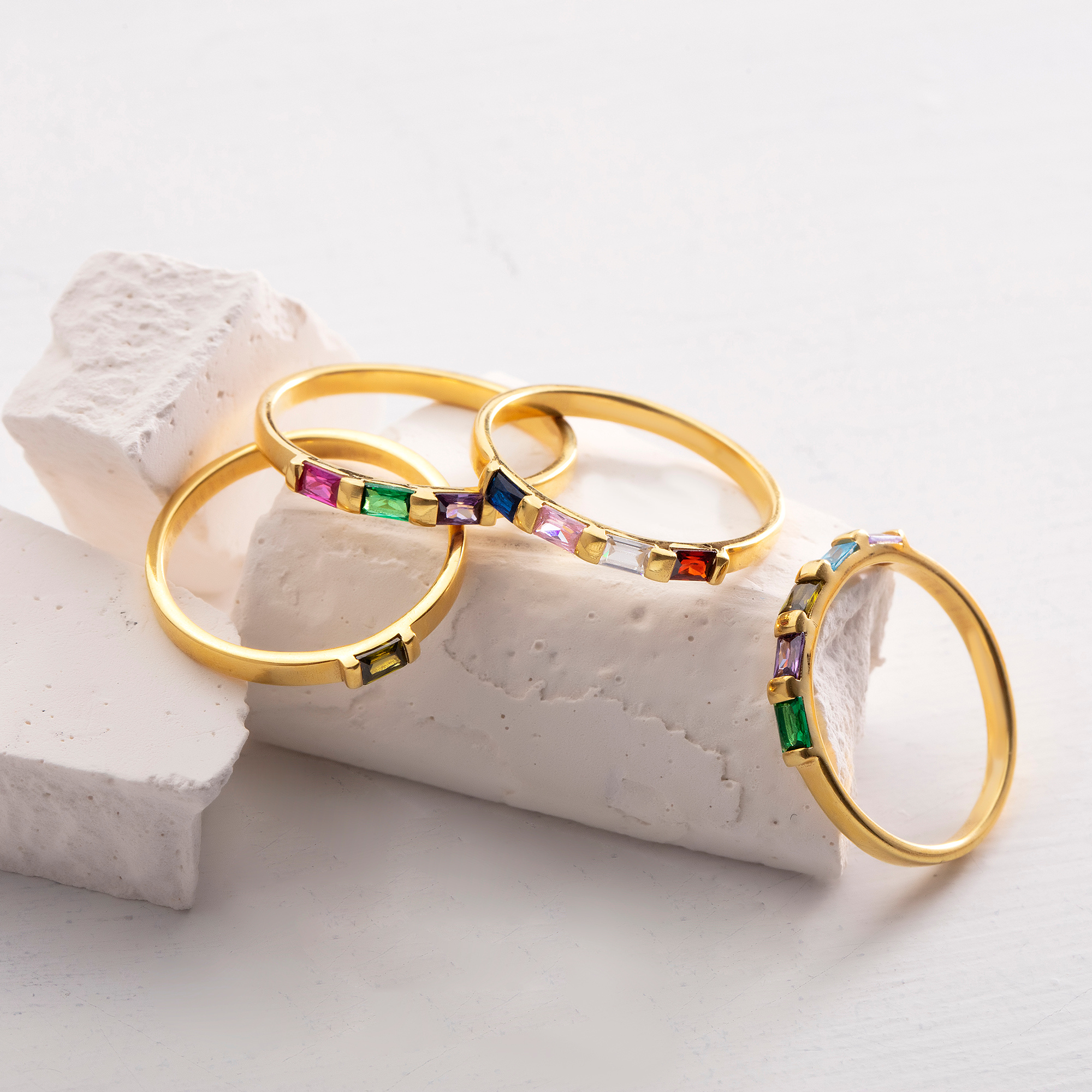 Family Birthstone Ring – Custom Multi Stone Gold Ring by UXV