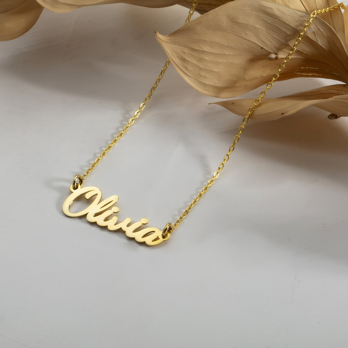 Everyday Name Necklace | Connected Script Nameplate in Sterling Silver & 14K Gold Vermeil