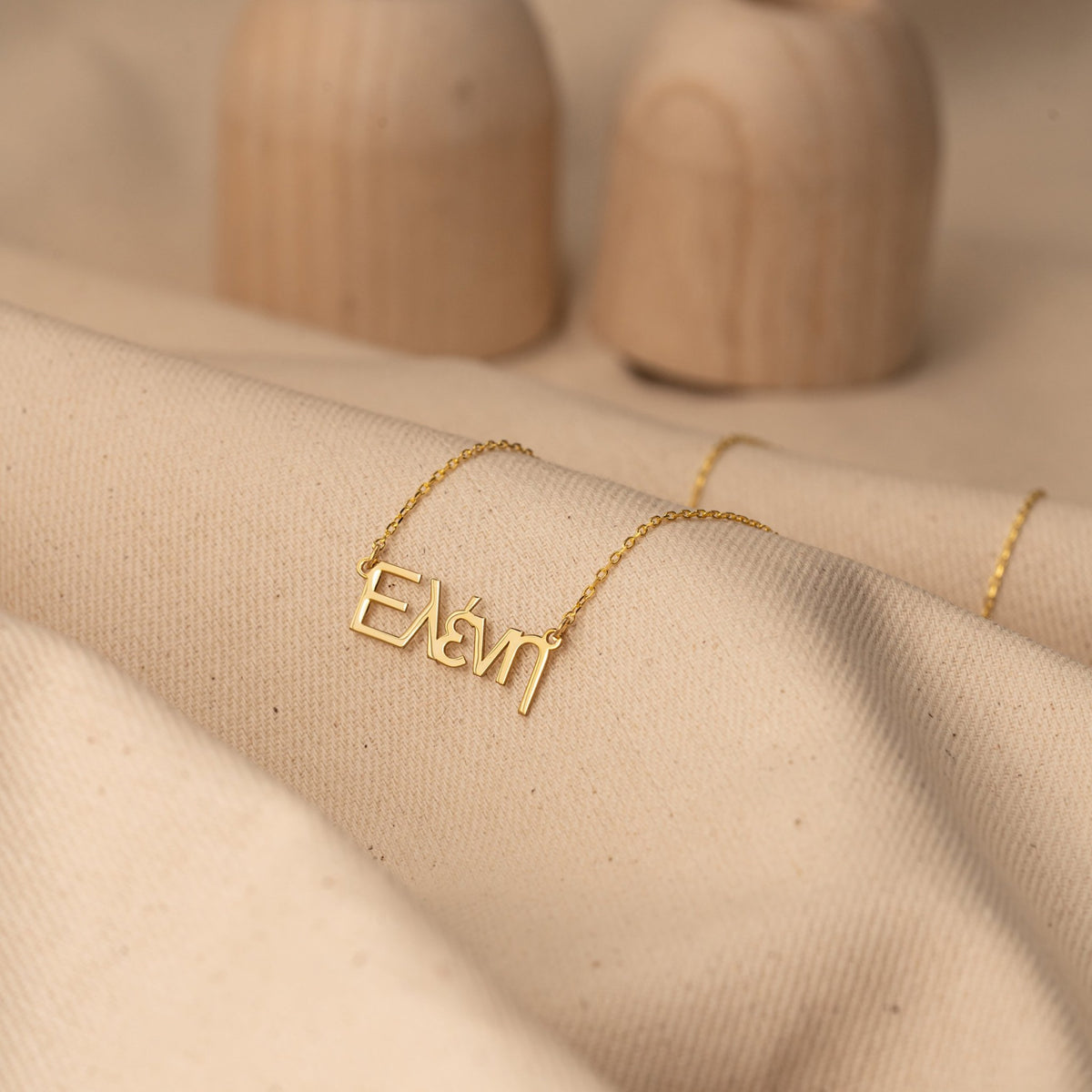 Goddaughter Name Necklace | Personalized Greek Name Gift in Sterling Silver & 14K Gold Vermeil